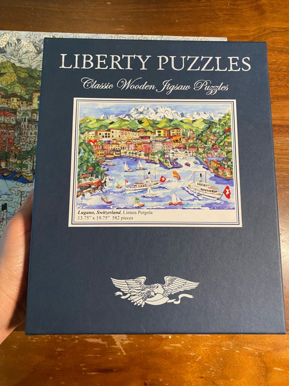 Liberty Wooden Jigsaw Puzzles. Large 582 Pieces. Lugano Switzerland $125